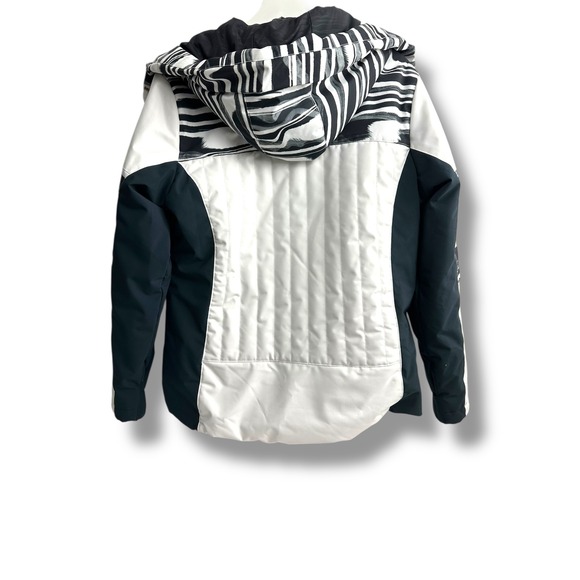 Body Glove Womens Ski Snowboard Jacket White Black Gray Print Hooded Size M - Picture 2 of 12